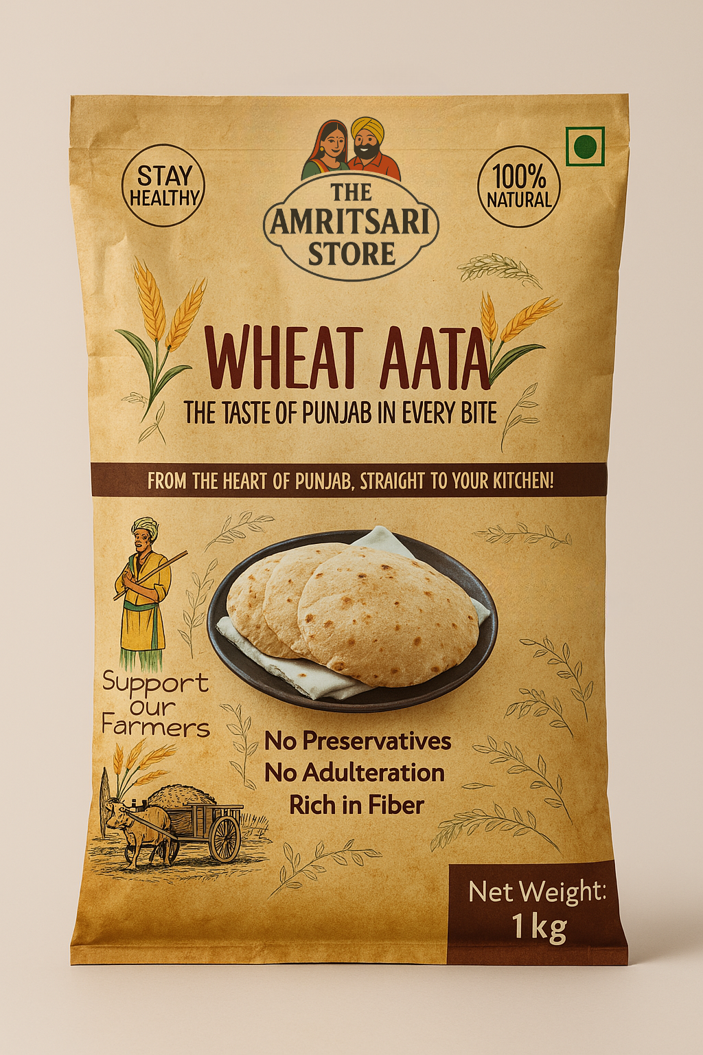 Punjabi Kanak Aata - 100% Pure Wheat Flour