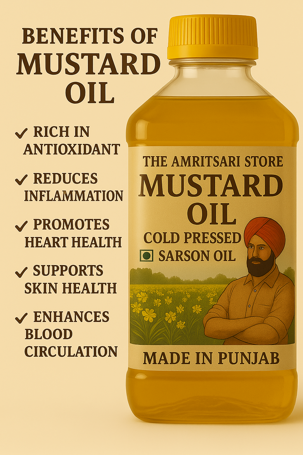 Kachi Ghani Mustard Oil | Pure, Unrefined Sarso Oil