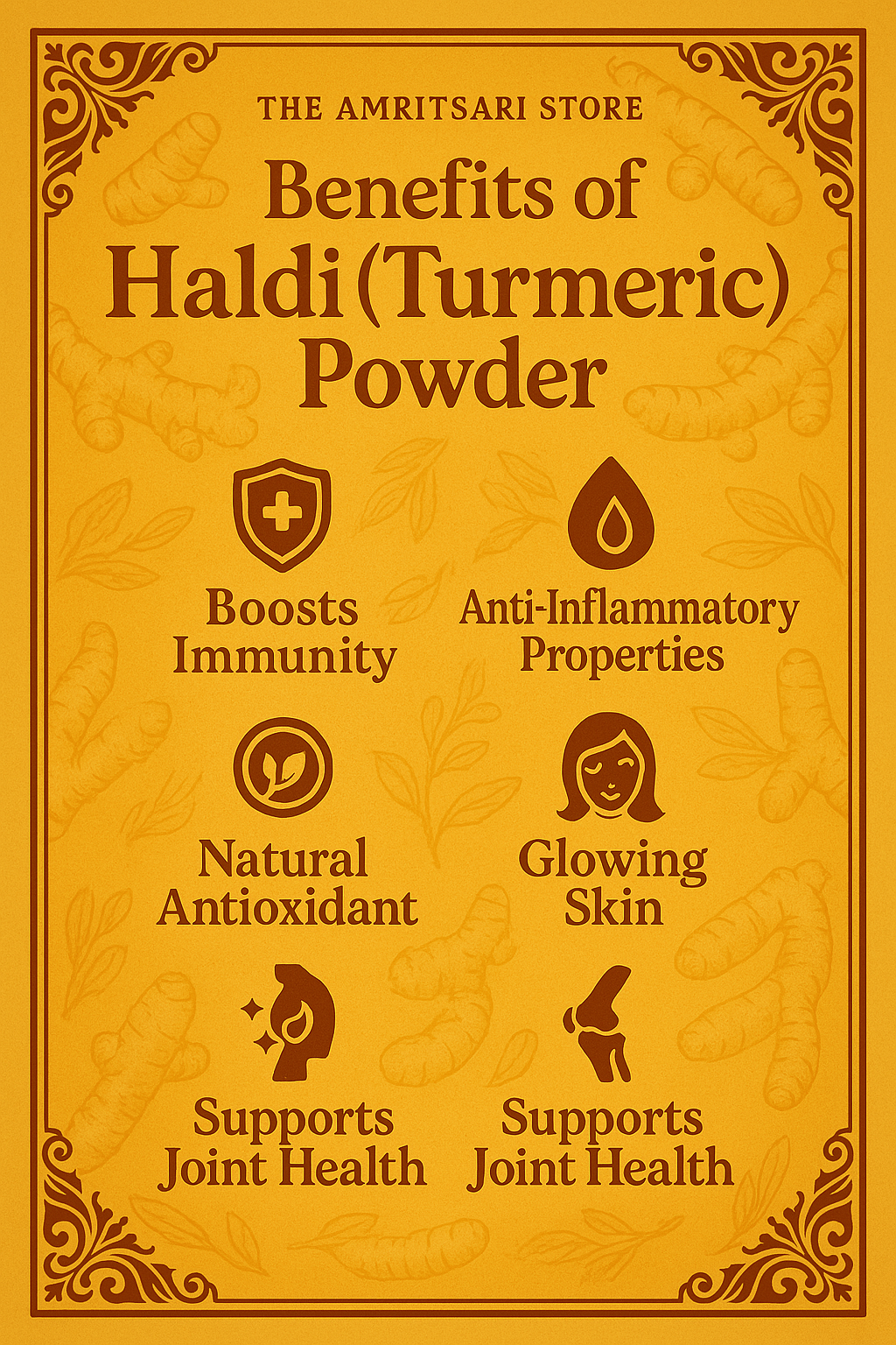 Turmeric Powder (Haldi) – Pure, Stone-Ground & Iron-Pounded | Antioxidant, Anti-Inflammatory | Chemical-Free | Made in Punjab