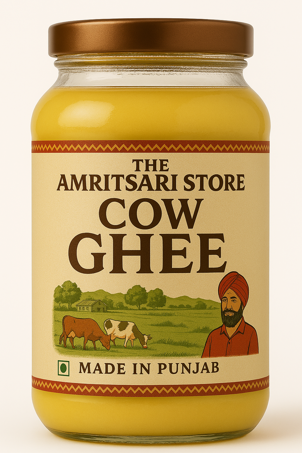 Punjabi A2 Gir Cow Ghee | Traditional Bilona Method | Grass-Fed, Pure Desi Ghee | Made in Punjab