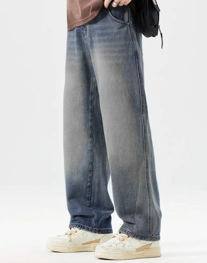 Blue Relaxed Fit Baggy Jeans – Casual Comfort