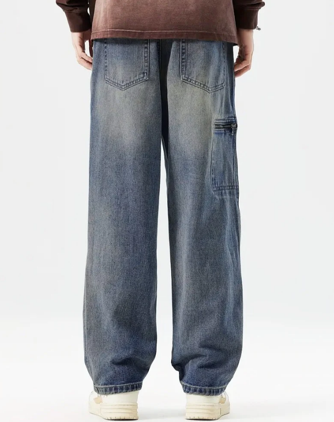 Blue Relaxed Fit Baggy Jeans – Casual Comfort