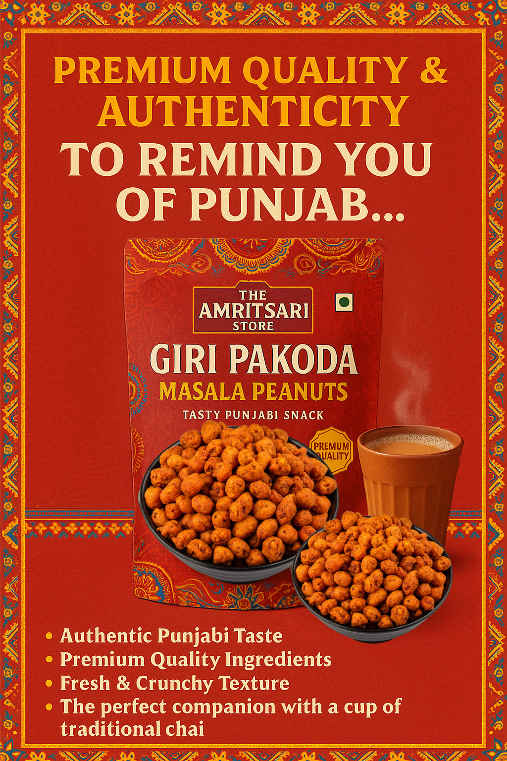Giri Pakoda | Spicy Crunchy & Roasted Peanuts | Punjabi Snack
