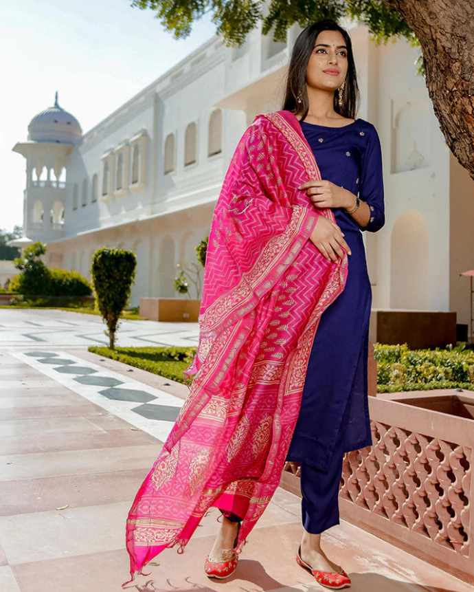 Pretty in Blue Suit Set – Graceful & Vibrant
