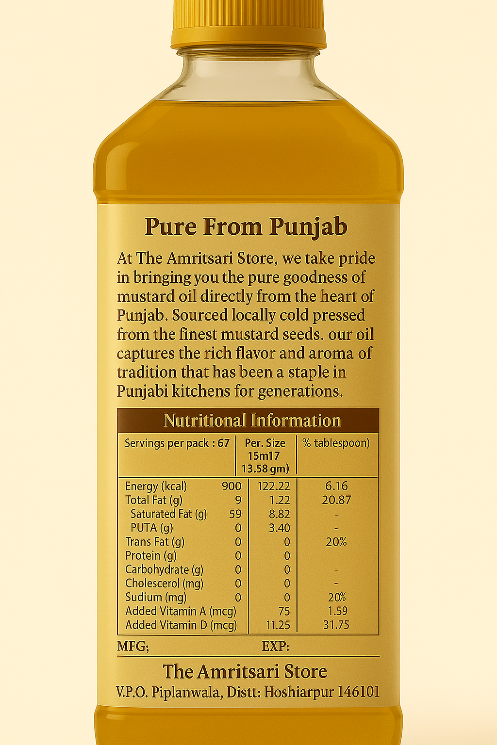 Kachi Ghani Mustard Oil | Pure, Unrefined Sarso Oil