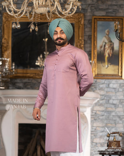 Onion Color Kurta & White Salwar – Premium Cotton Elegance