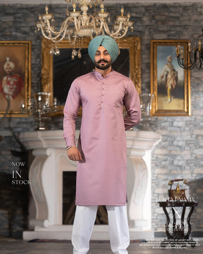 Onion Color Kurta & White Salwar – Premium Cotton Elegance