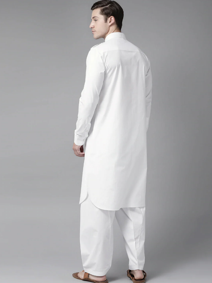 White Kurta with Pathani Salwar | Punjabi Style
