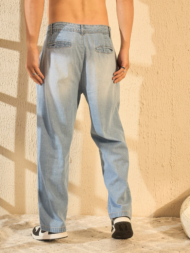 Dusty Washed Pleated Denim – Classic & Contemporary