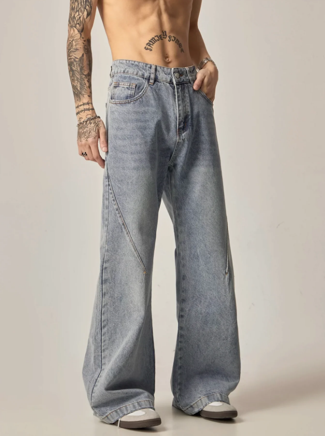 Blue Wash Flared Fit Jeans – Classic & Chic
