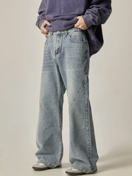 Blue Wash Flared Fit Jeans – Classic & Chic