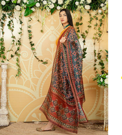 Mustard Kalamkari Suit Set – Artistic & Elegant