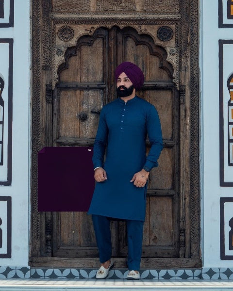Punjabi Kurta Pajama | Peacock Color, Luxurious Cotton – The Amritsari Store